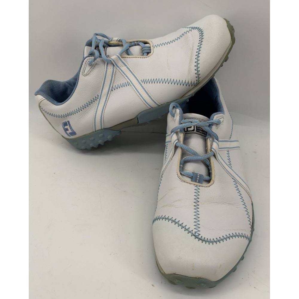 Footjoy M Project Golf Shoes White With Light Blue Women's Size 7.5M